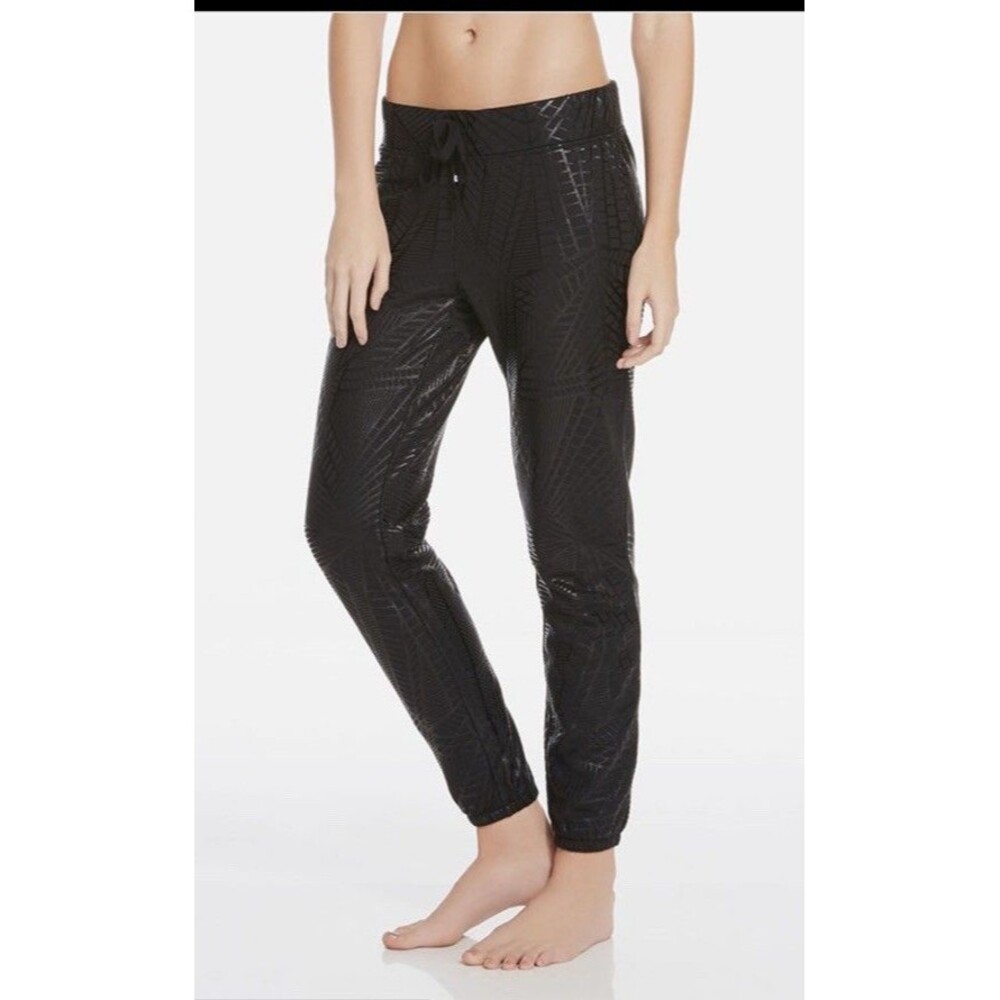 Fabletics Kimberley Sweatpants III Womens Sz S Black Ice Jogger Tonal Pocket
